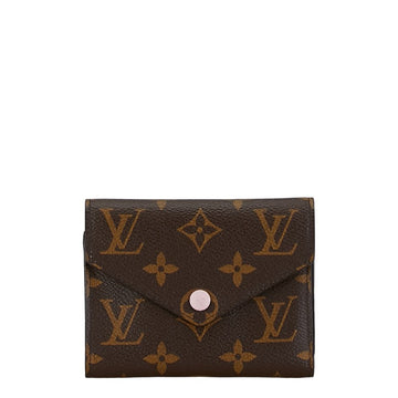Louis Vuitton Monogram Portefolio Victoria Three Fold Wallet M62360 Rose Valerie Brown Pink PVC  Louis Vuitton