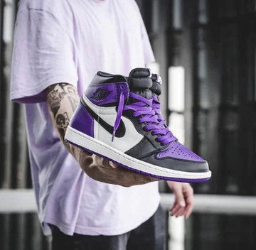 Custom Jordan 1 High Q AJ1 Purple Toe UNISEX ( Customs And Box ), Jordan 1 Sneakers FREE SHIPPING WITH FEDEX