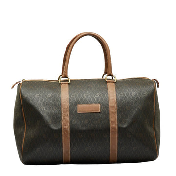 Dior Hankum Boston Bag Grey Brown PVC Leather Ladies Dior