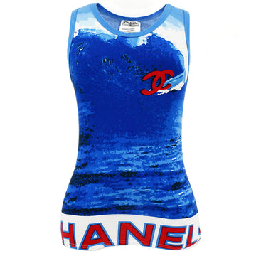 Chanel Surf Line Sleeveless Tops Blue 02S #38