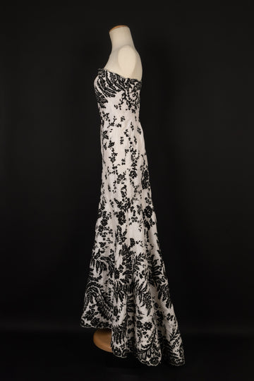 Longue robe bustier Oscar de la Renta
