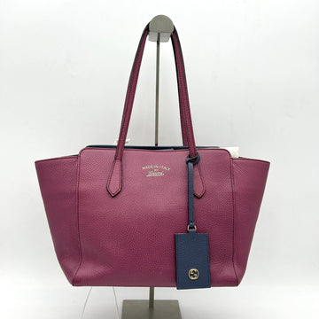 GUCCI Dollar Calfskin Small Swing Tote Peonia Flower Washed LA9737