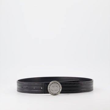 Ceinture grainée à logo