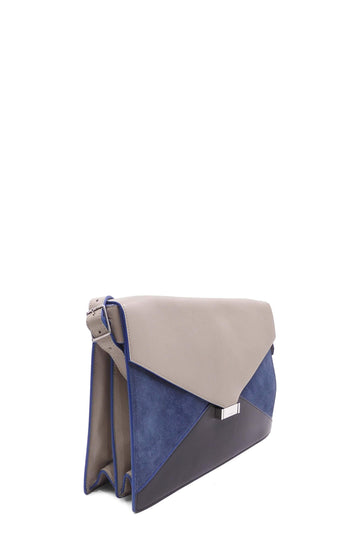 Diamond Envelope Shoulder Bag Beige Blue