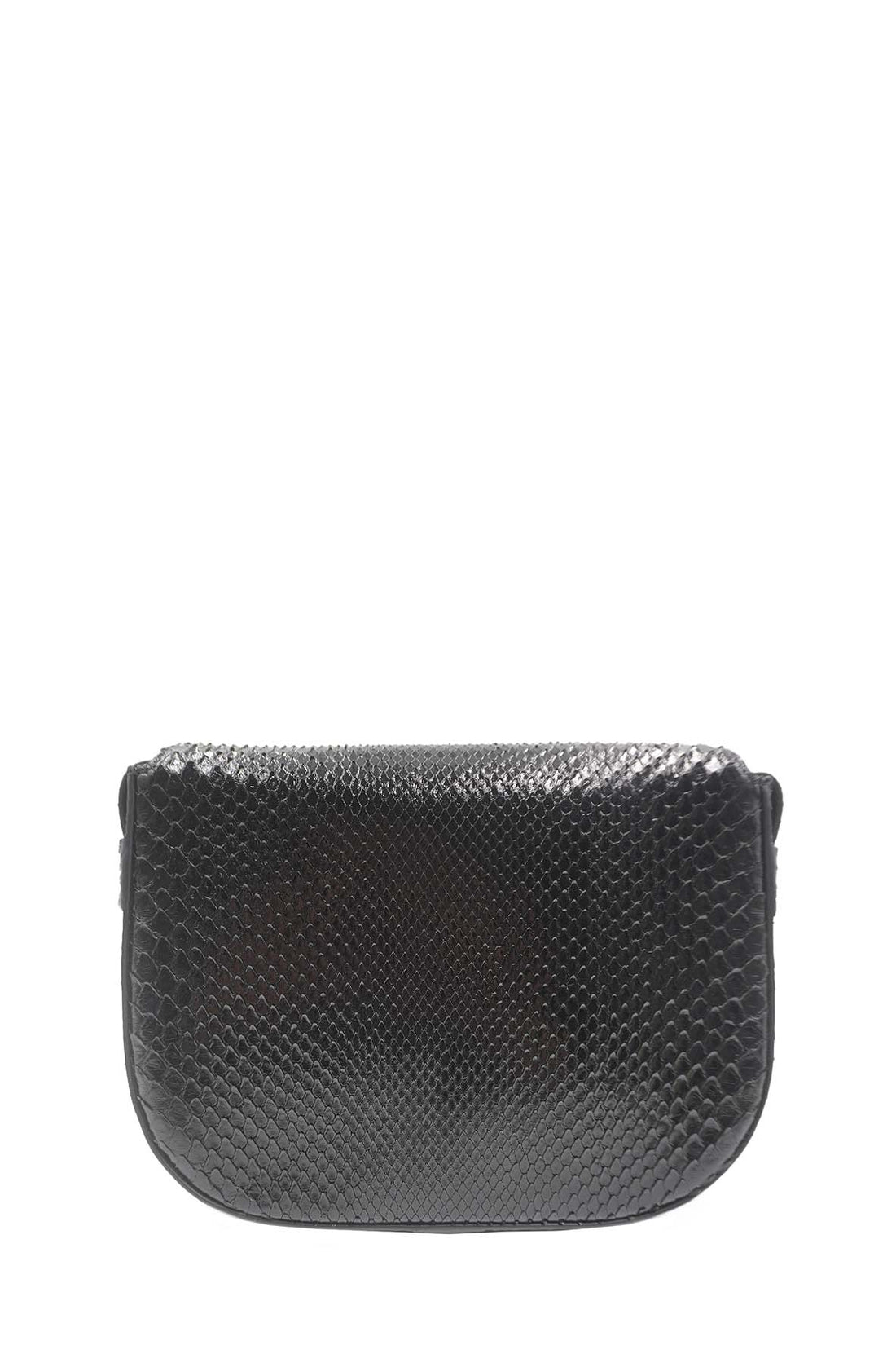 Medium Maillon Triomphe Python Crossbody Bag Black