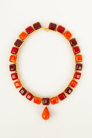 Collier en pâte de verre Chanel 1990s