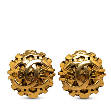 CHANEL Coco Mark Earrings Plated Gold Women's