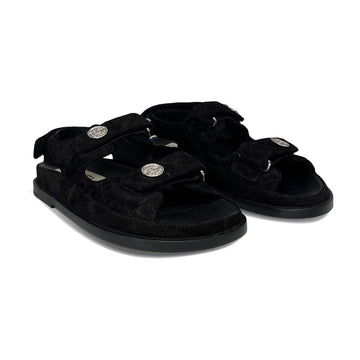 Chanel dad suede sandals black