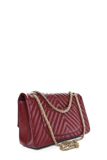 Chevron Lambskin Reissue 2.55 Classic Flap Bag Red with Gold Hardware