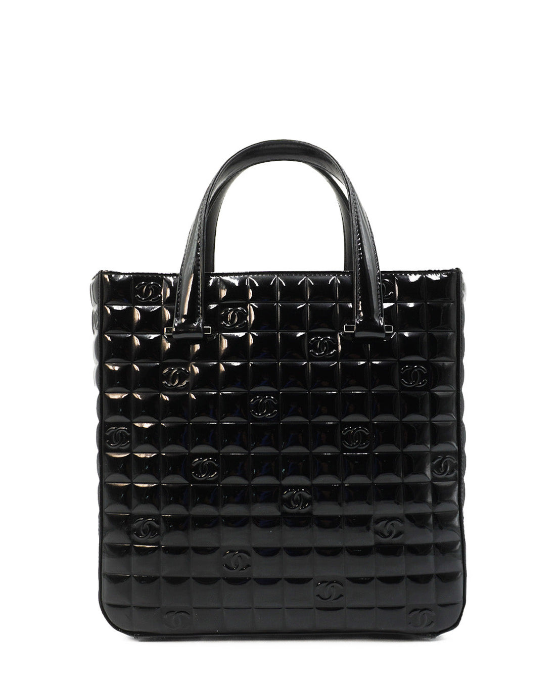 Chocolate Bar Patent Tote Black