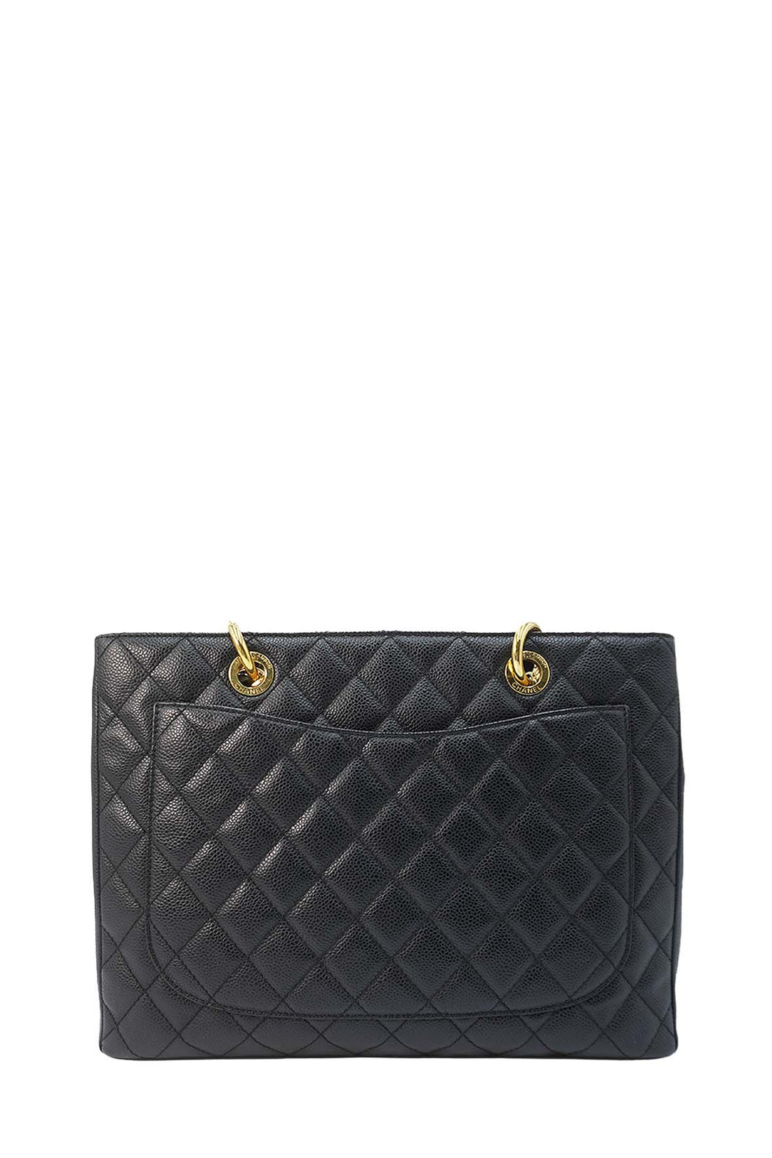 Grand Shopping Tote Quilted Caviar Leather GHW Black