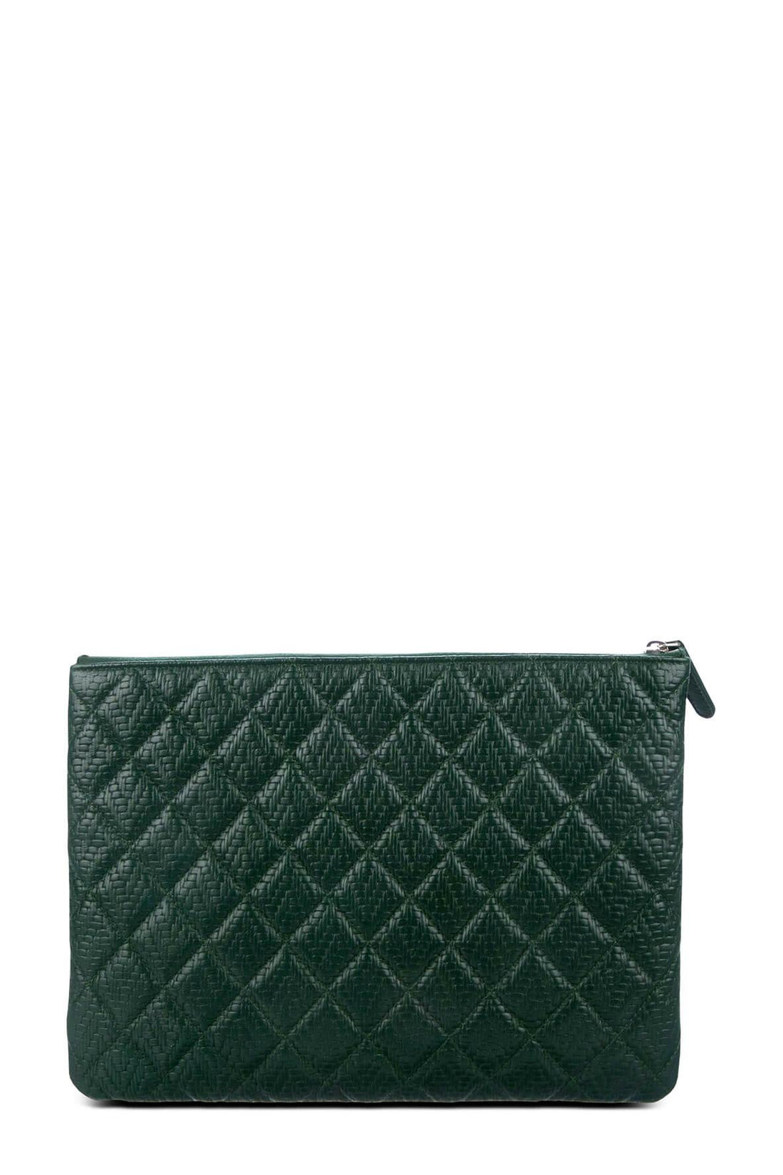 Medium Quilted O Case Clutch Evergreen