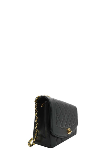 Medium Diana Flap Bag Lambskin Black