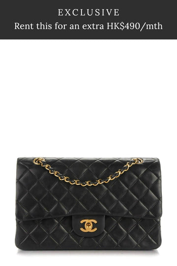 Quilted Lambskin Medium Classic Flap Bag Black with Gold Hardware