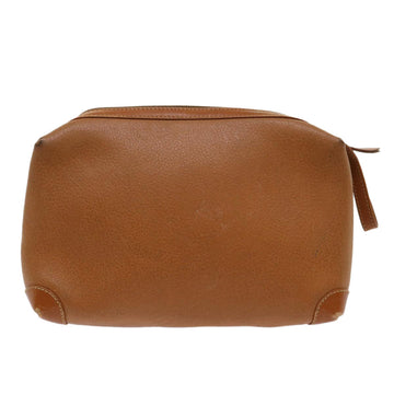 GUCCI Clutch Bag Leather Brown cl659