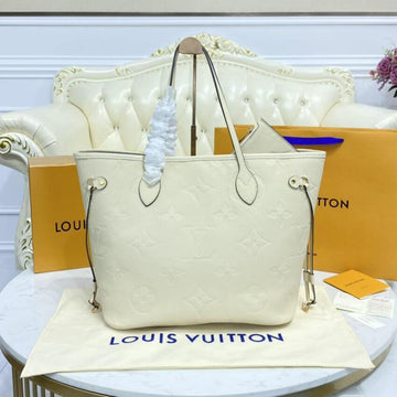 Makersluxe Cream Leather Neverfull Bag - LUV 591