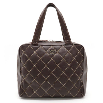 CHANEL CHANEL WILDSTETCH COCOMARK TORETH BAG HANDBAG LEADER BRUN TEA TORETH DEPARTS A14693