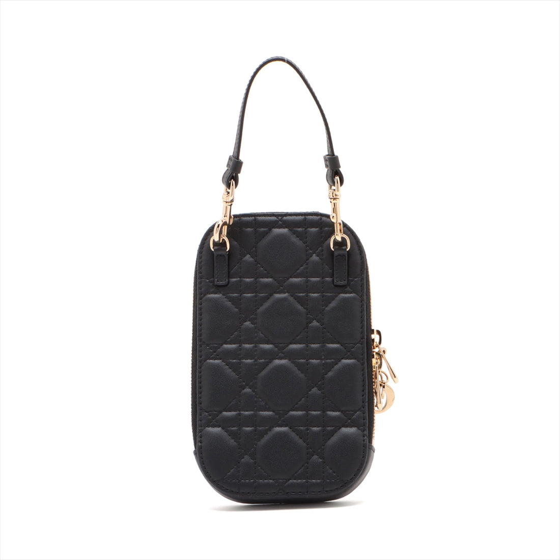 Christian Dior Canaridge Leather 2WAY Shoulder Bag Black
