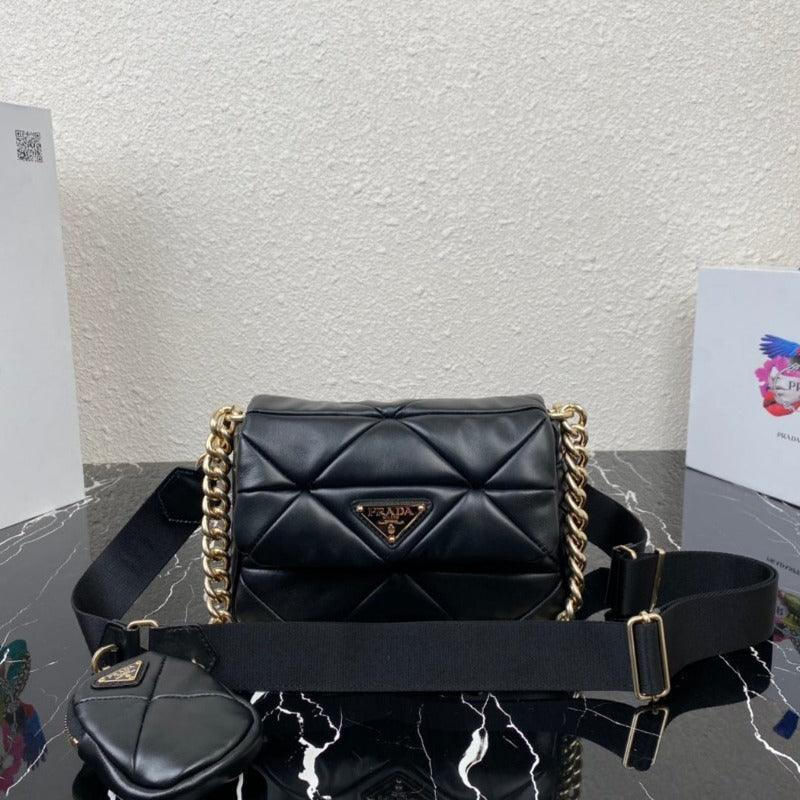 Makersluxe - Nappa Quilted Shoulder Bag Black