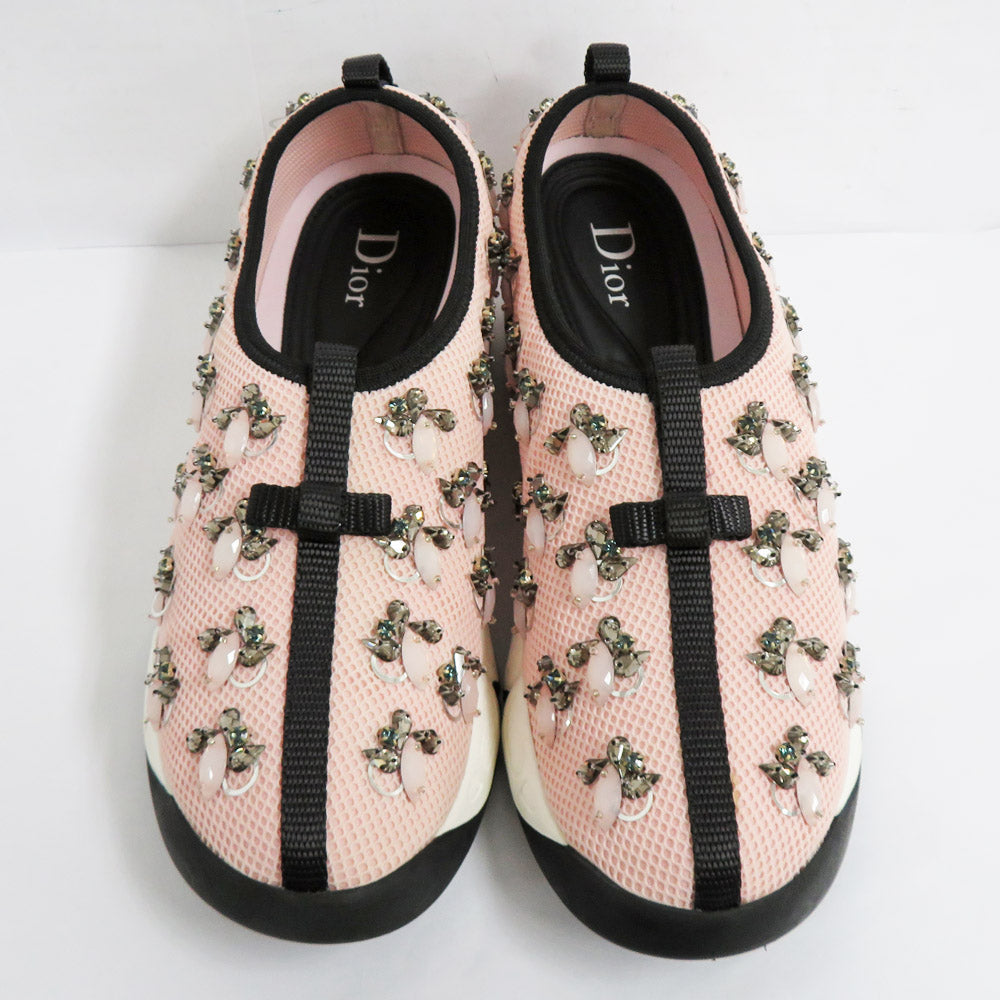 Dior Fusion Sneaker Slippon Pink Technicalnit KCK121MSTS32P 36.5 23.5cm Vision Ribbon  Shoes