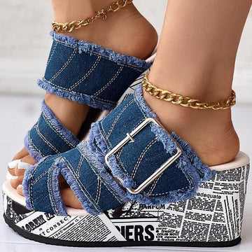 Marseille Denim Top Slippers