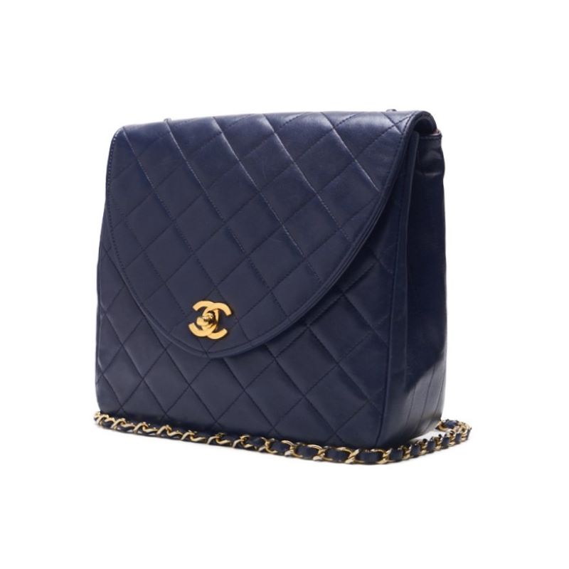 Chanel Matrasse Turn-Lock Round Flap Chain Shoulder  Navy  Shoulder Bag  Bag Hybrid ? Delivery?  Mountain Bookstore Online
