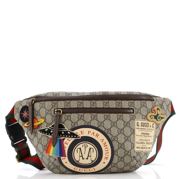 Courrier Zip Belt Bag GG Coated Canvas with Applique