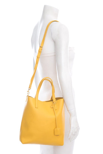 Saint Laurent Yellow Shopping Tote Handbag