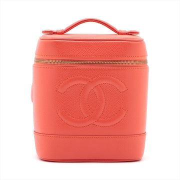 CHANEL Vanity Bag in Caviar Leather Orange