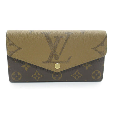 Louis Vuitton Portefolio Sarah Long Wallet Two Fable Wallet Two Foldable Wallet PVC  Canvas Monogram Giant Reversee   Brown M80726