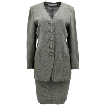 Christian Dior Setup Suit Jacket Skirt Gray #11 #9