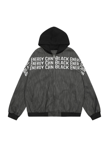 Makersluxe High Street Hip-hop Patchwork Printed Casual Jacket