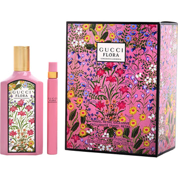 Gucci Flora Gorgeous Gardenia By Gucci Eau De Parfum Spray 3.3 Oz & Eau De Parfum Spray 0.33 Oz Mini Women