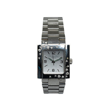 Dior Riva 21P Diamond Beezel  D98-1014 Quartz White Signboard Stainless  Dior
