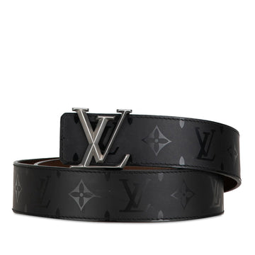 Louis Vuitton Monogram Illusion Sanctuary LV Initial Pyramid Belt 85/34 M9346 Black Brown Silver Leather Mens LOUIS VUITTON