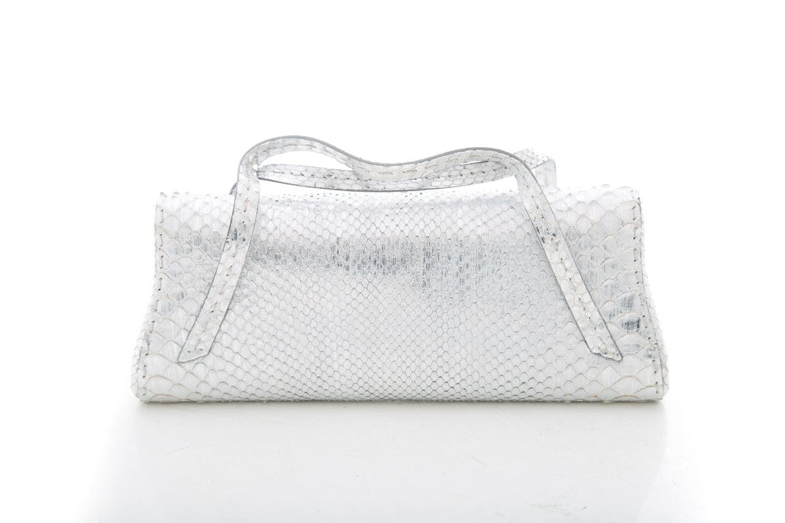Silver Small Snakeskin Handbag