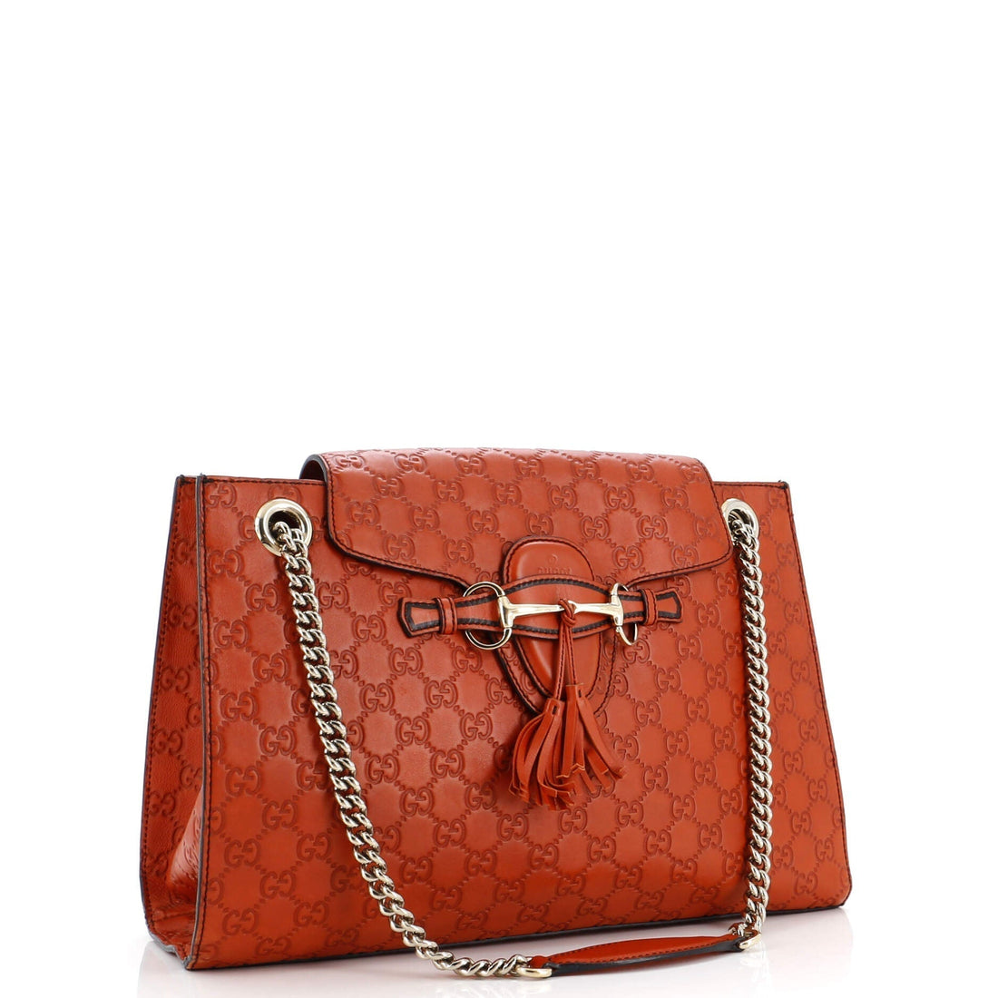 Emily Chain Flap Shoulder Bag Guccissima Leather Large