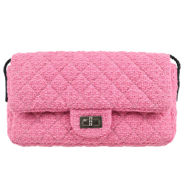 Chanel Black Tweed Mademoiselle Lock Shoulder Bag