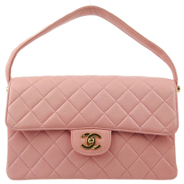 Chanel Pink Lambskin Double Sided Classic Flap Handbag