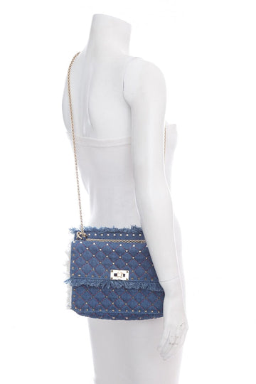 Valentino Denim Rockstud Handbag
