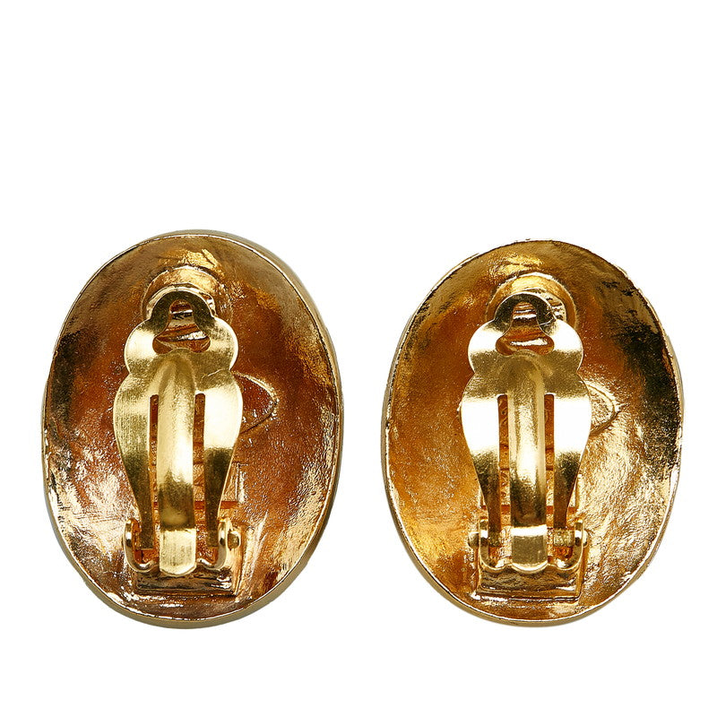 Chanel Vintage Cocomark Paris Oral Earring Gold  Ladies Chanel