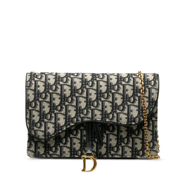 Dior Trotter Shoulder Bag Navy Canvas Leather  Dior