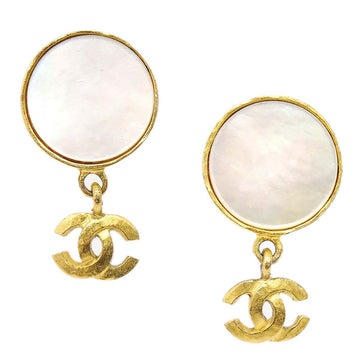 Chanel Earrings Clip-On Pearl Gold 95A