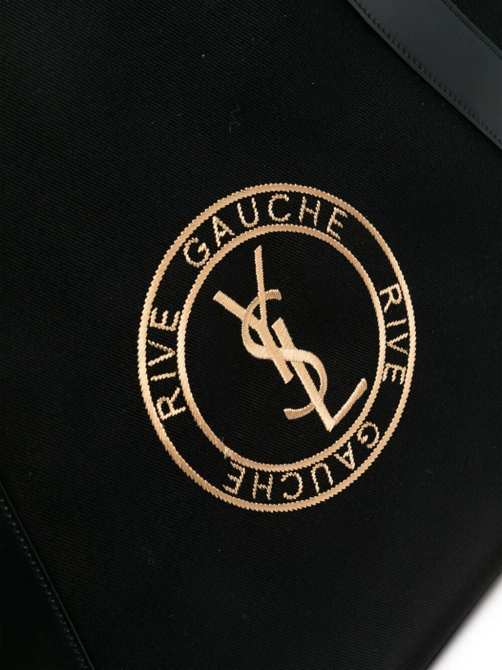 Saint Laurent Men Rive Gauche Tote Bag In Canvas