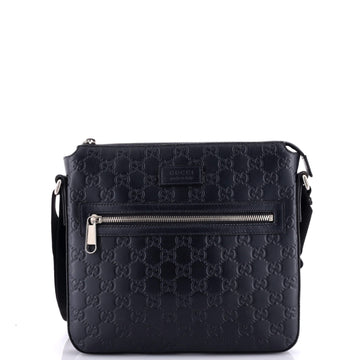Signature Zip Messenger Bag Guccissima Leather Small