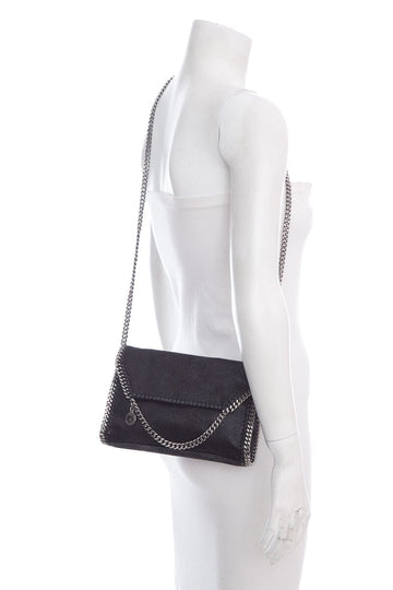 Stella McCartney Black & Silver Shaggy Deer Mini Falabella Cross-Body