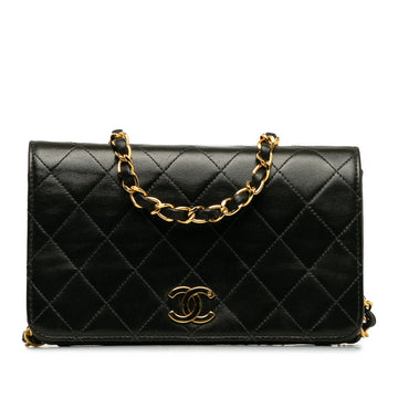 Chanel Mini Mattress Cocomark Full Flap Chain houlder Bag Black   CHANEL