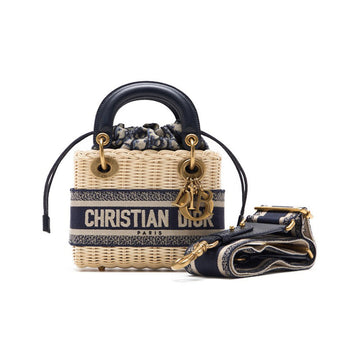 Dior Dior Trotter D Charm 2WAY Mini Handbag Canvas  Fuji Materials × Leather Navy   Handbag Ladies Handbag   Delivery Navy s Online