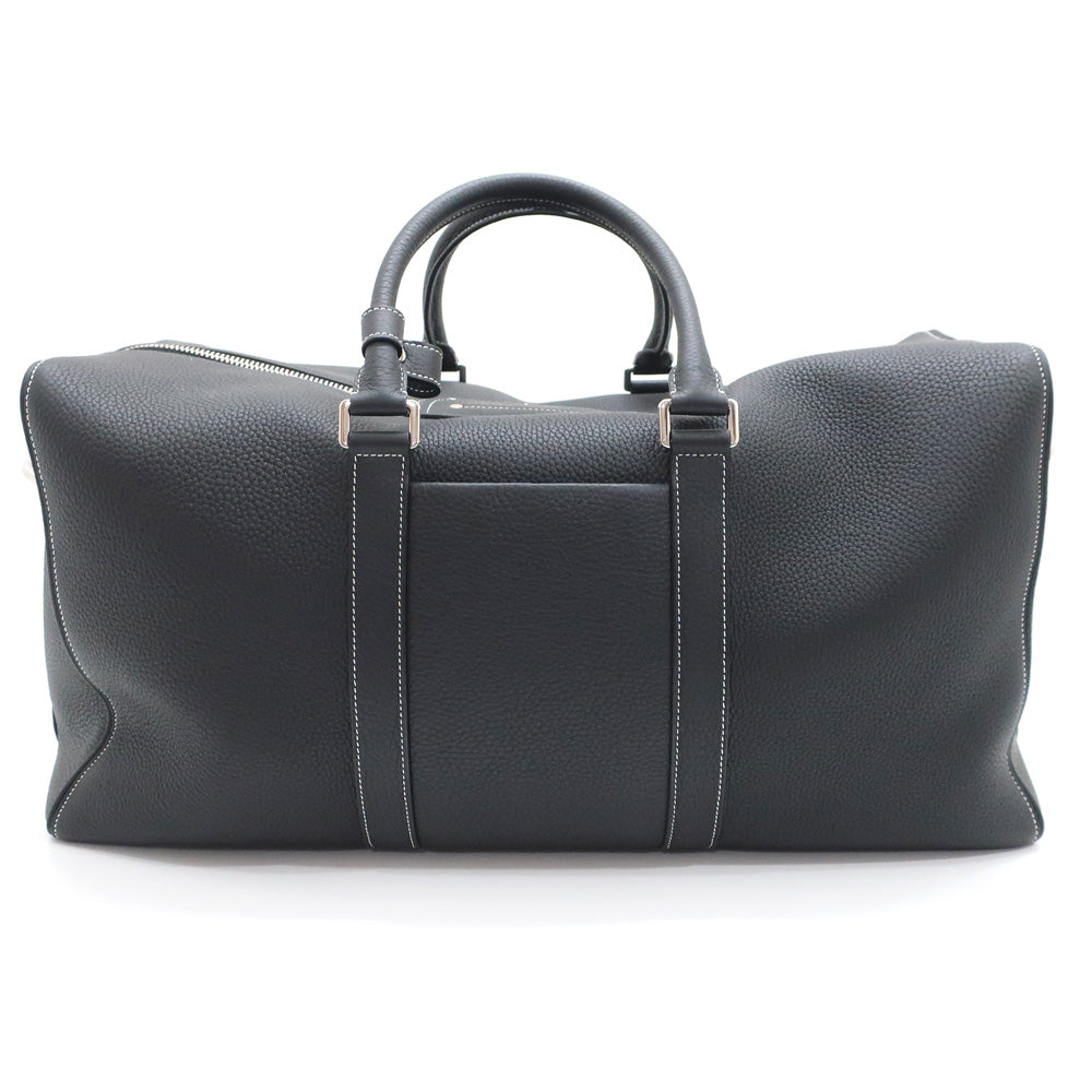 Christian Dior Boston Bag BK Black Leather Mens Silver G  Shoulder Strip Bags Beautiful s