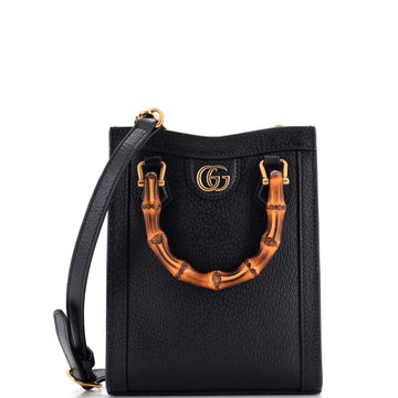Vertical Diana NM Bamboo Handle Tote Leather Mini